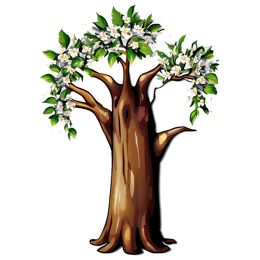 Tree Trunk With Flowers Png Cvm PNG image