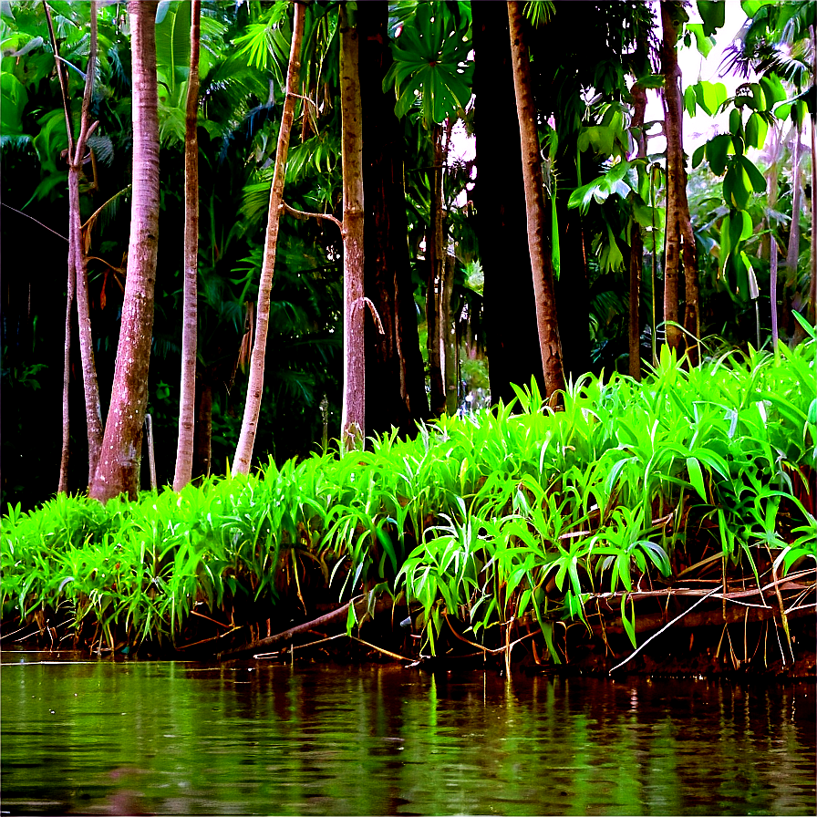 Treeline Along Riverbank Png Dcg PNG image