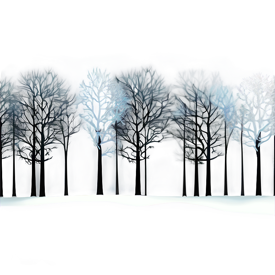 Treeline In Winter Mist Png 06282024 PNG image