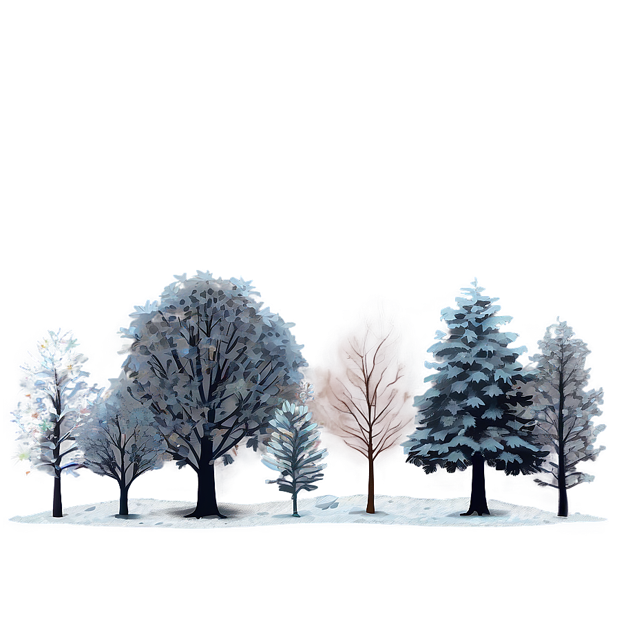 Treeline In Winter Mist Png Wfd59 PNG image