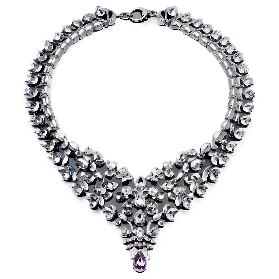 Trendy Silver Necklace Png 74 PNG image