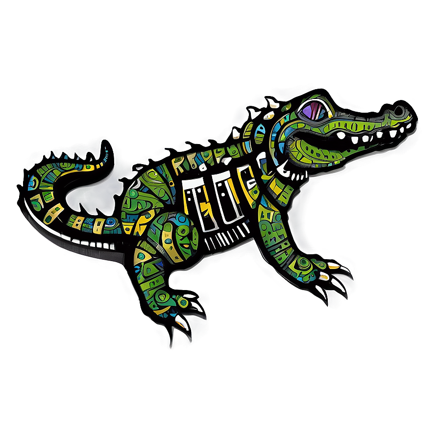 Tribal Alligator Png 05212024 PNG image