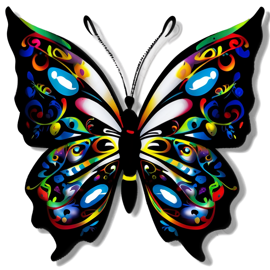 Tribal Black Butterfly Png Wsl1 PNG image