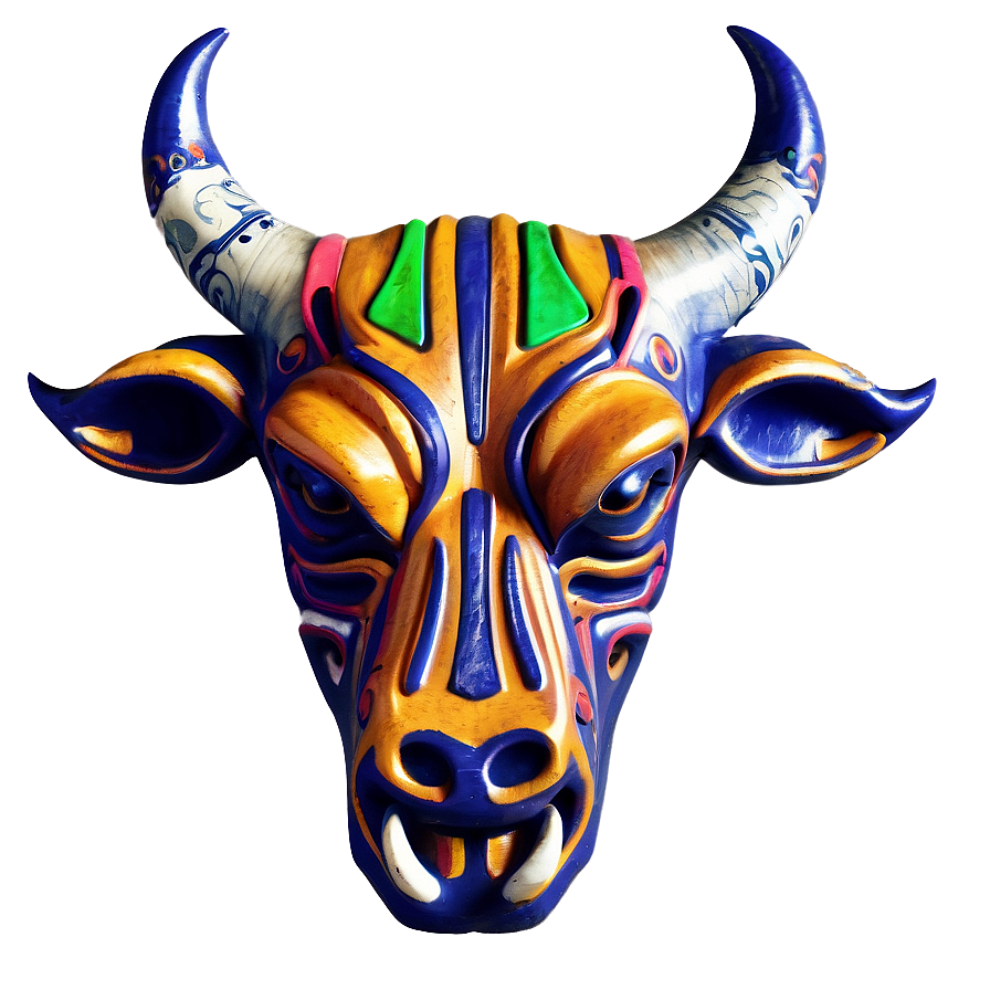 Tribal Bull Head Tattoo Png 06132024 PNG image