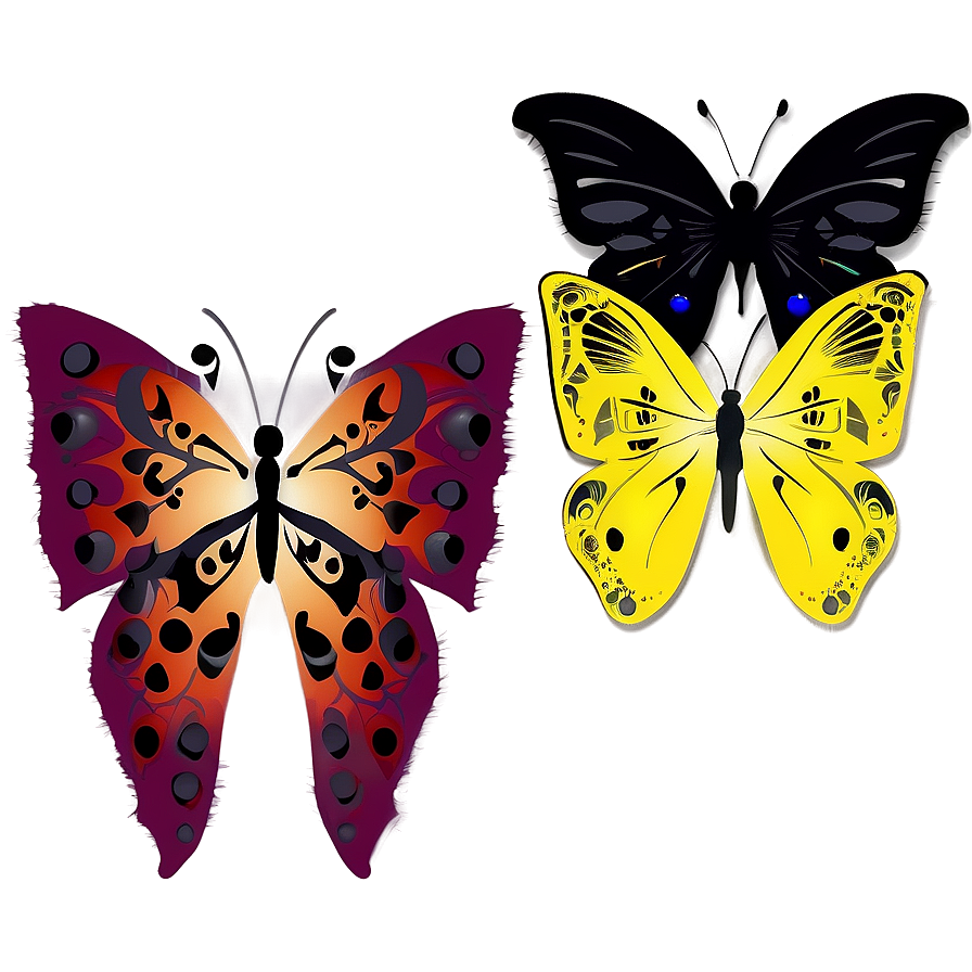 Tribal Butterflies Png 1 PNG image