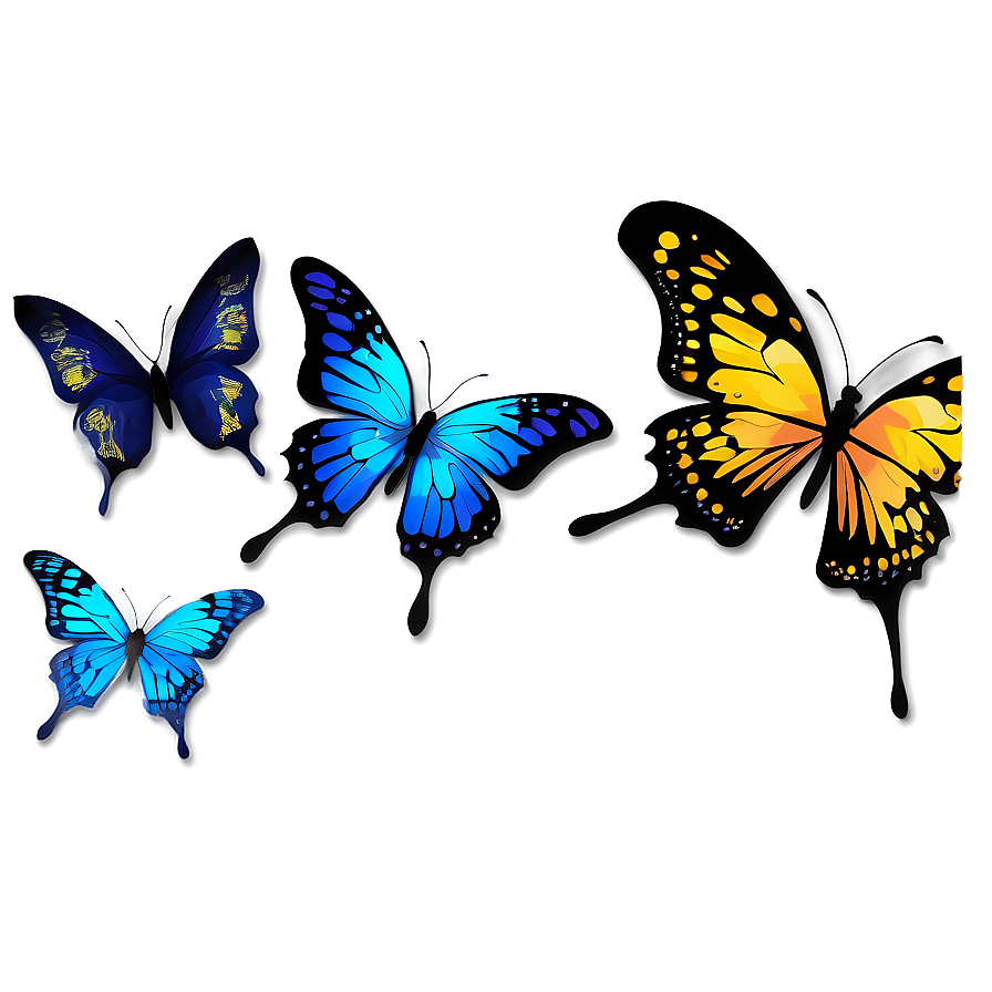 Tribal Butterflies Png 22 PNG image