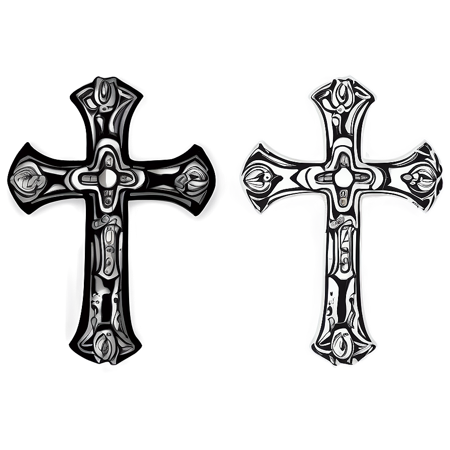 Tribal Cross Outline Png 06122024 PNG image