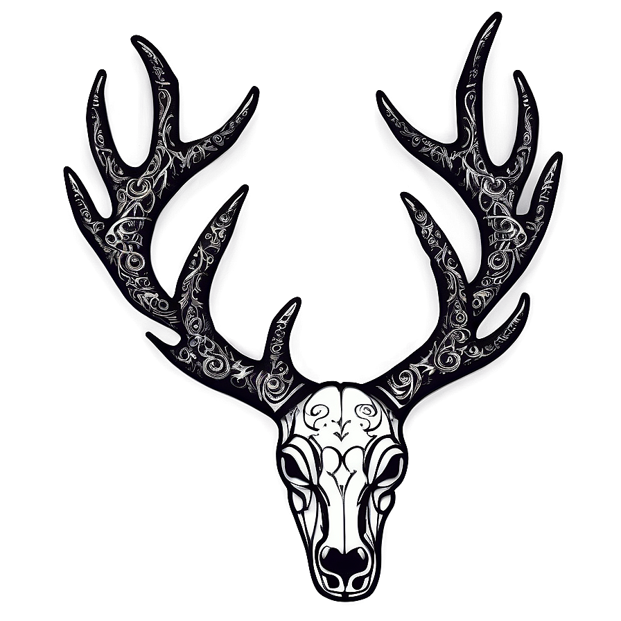 Tribal Deer Antler Tattoo Design Png Bed11 PNG image