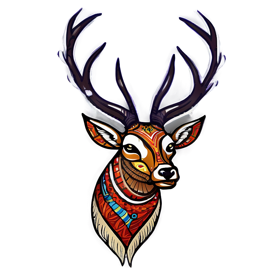 Tribal Deer Head Tattoo Png 49 PNG image