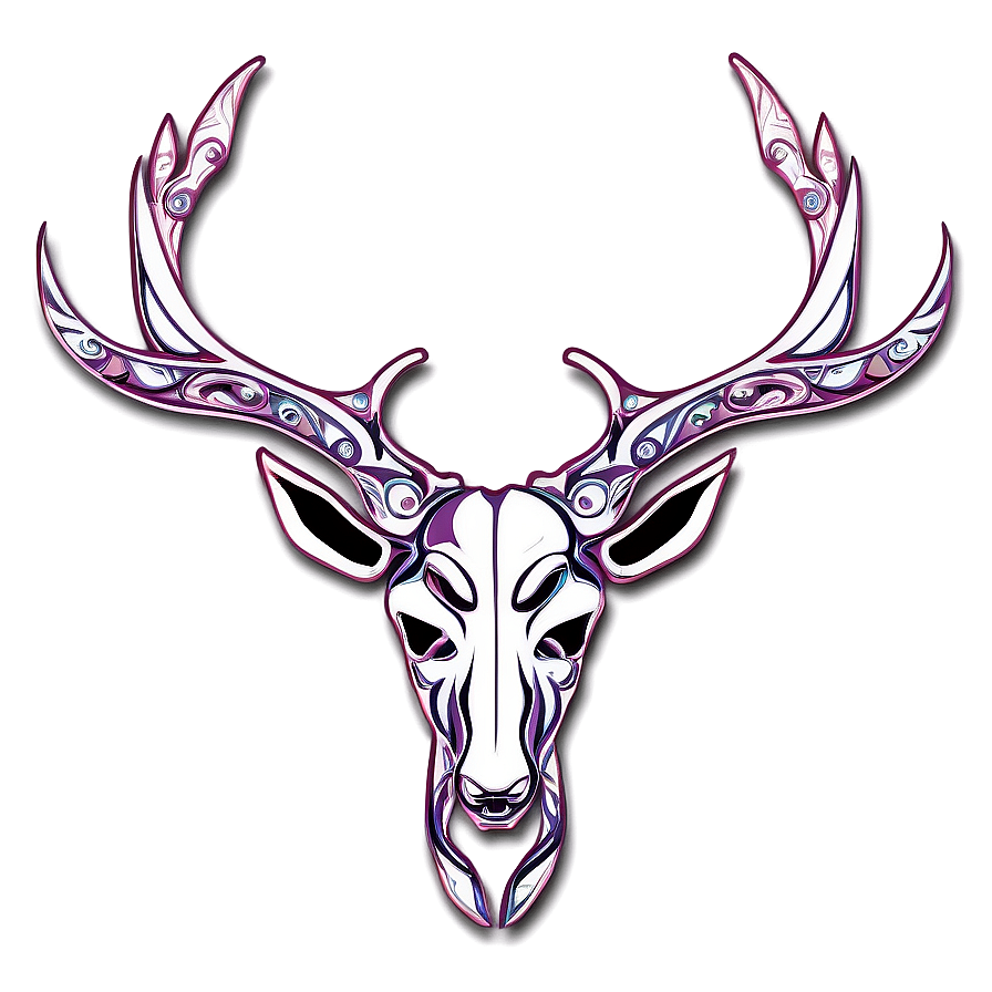 Tribal Deer Head Tattoo Png 9 PNG image