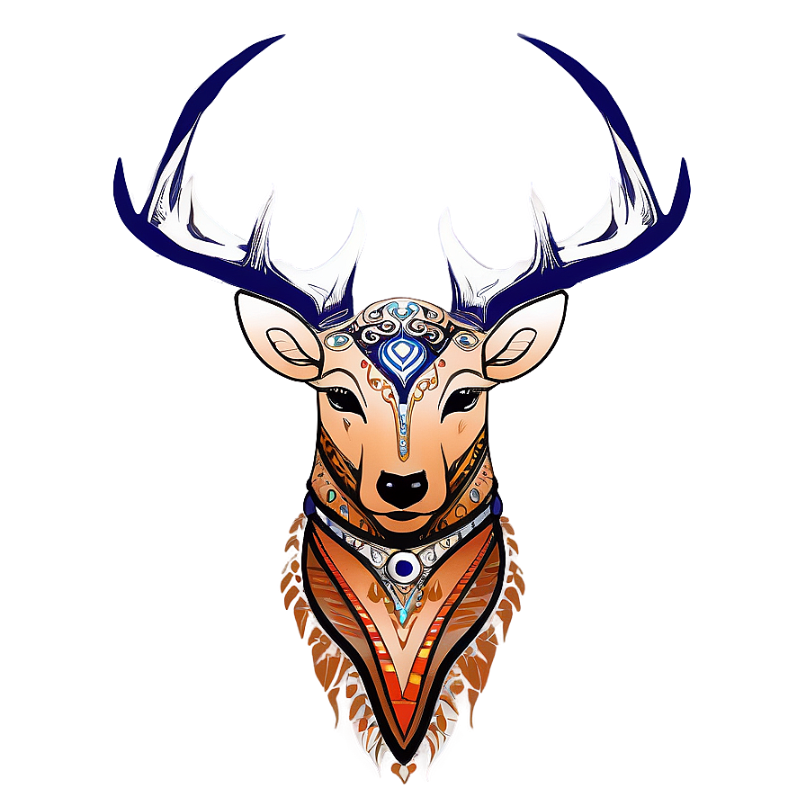 Tribal Deer Tattoo Design Png 05062024 PNG image
