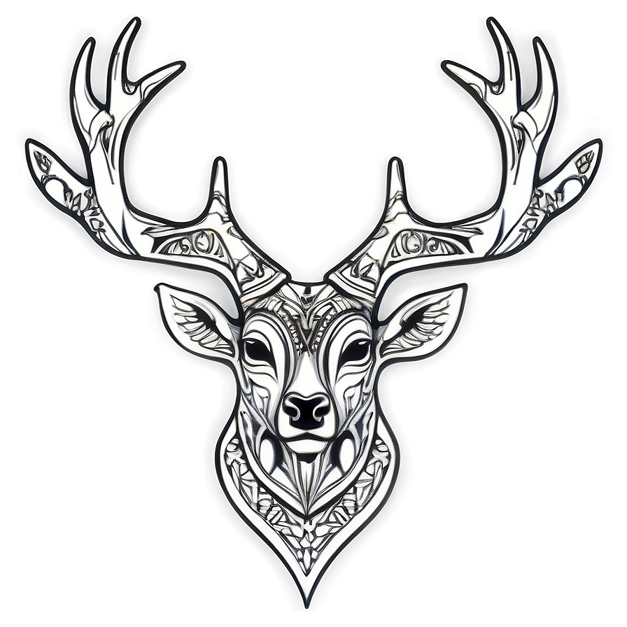 Tribal Deer Tattoo Design Png 3 PNG image