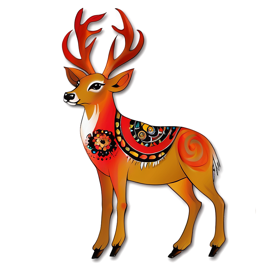 Tribal Deer Tattoo Design Png Wtg77 PNG image