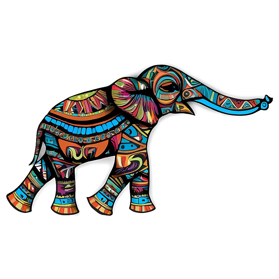 Tribal Elephant Design Png 05032024 PNG image