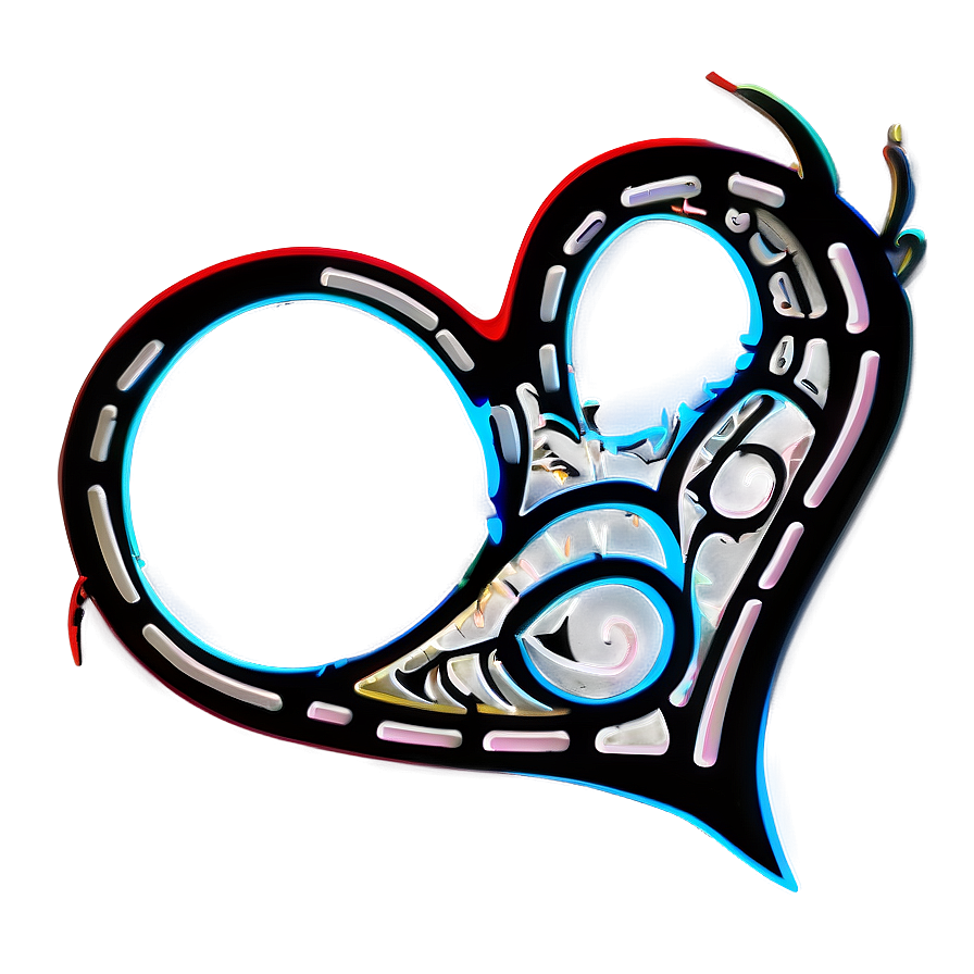 Tribal Heart Outline Png Ffq PNG image