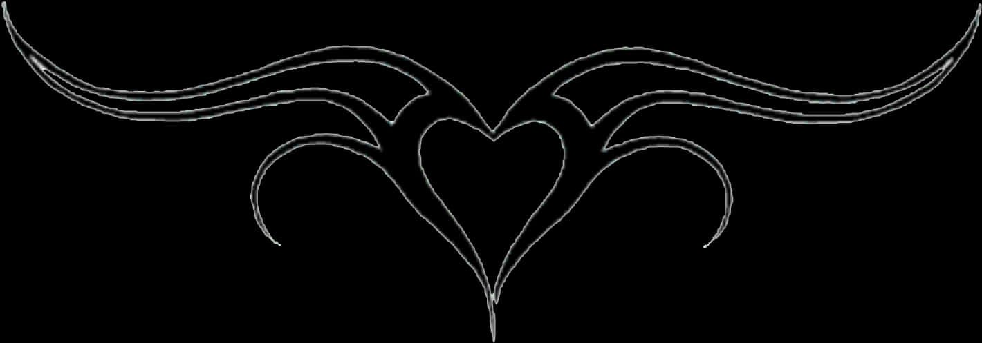Tribal Heart Tattoo Design PNG image