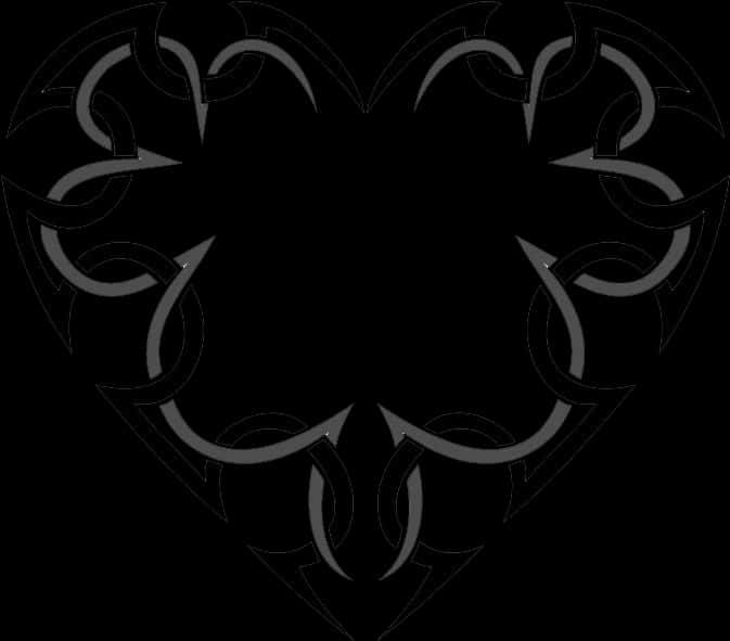 Tribal Heart Tattoo Design PNG image