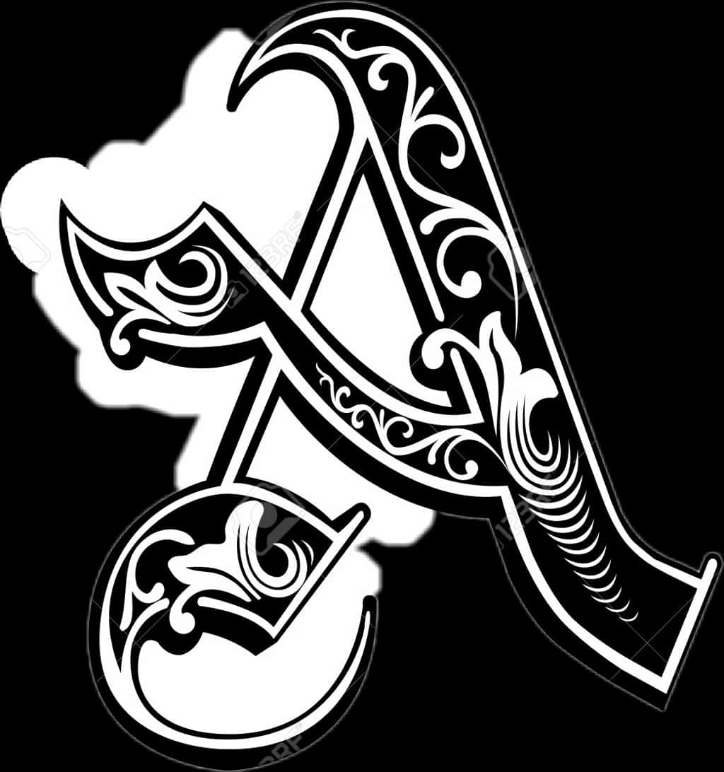 Tribal Letter A Tattoo Design PNG image
