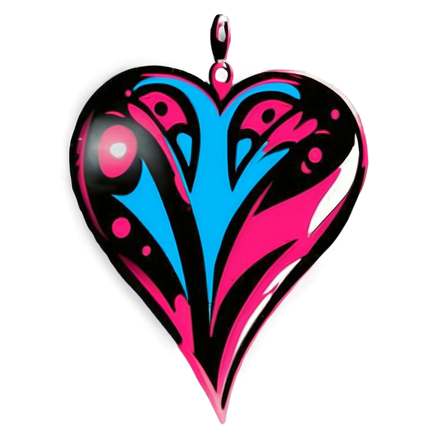 Tribal Pink Heart Png Xsq66 PNG image