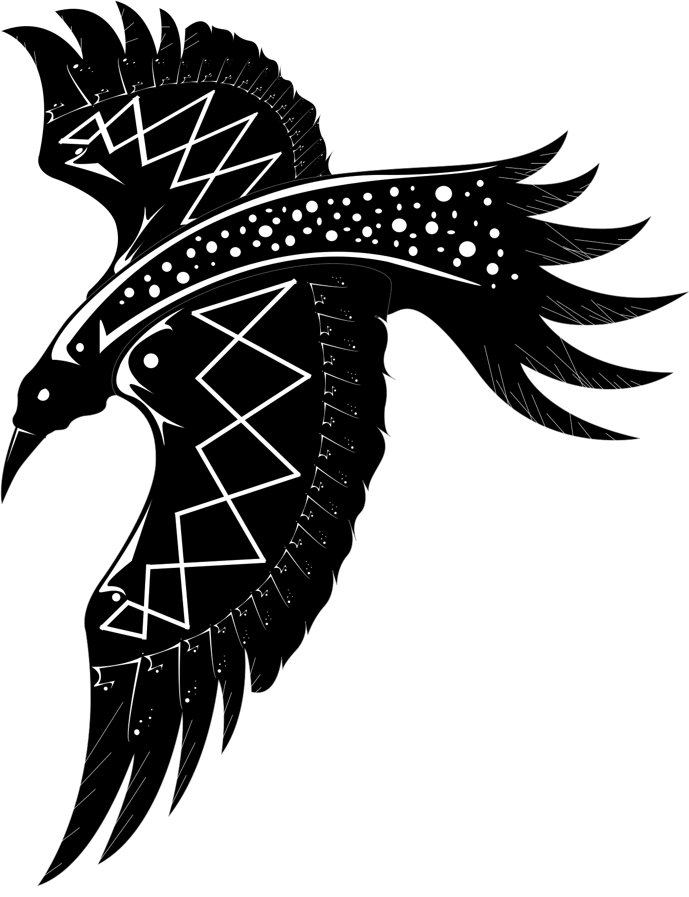 Tribal Raven Artwork PNG image