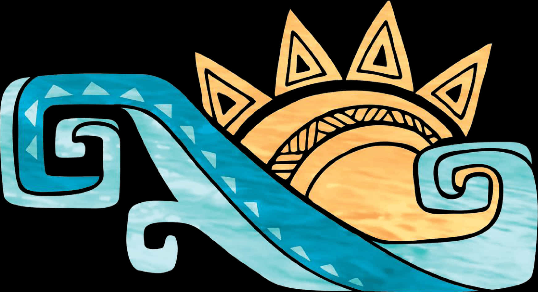 Tribal Sunand Wave Illustration PNG image