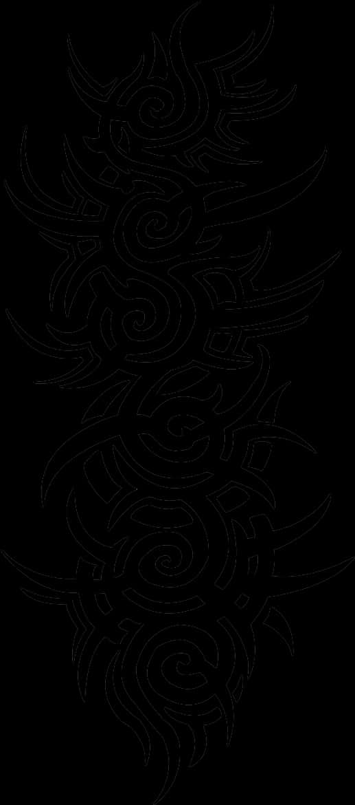 Tribal Tattoo Design Black Background PNG image