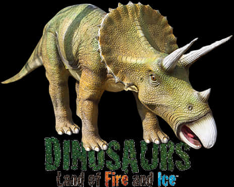 Triceratops Exhibit Promotional Graphic PNG image