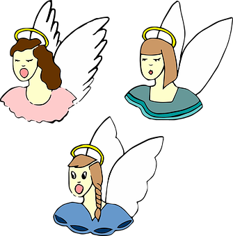 Trioof Cartoon Angels PNG image