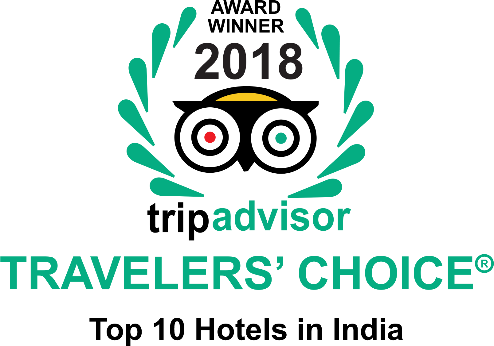 Trip Advisor Travelers Choice Award2018 Top10 Hotels India PNG image