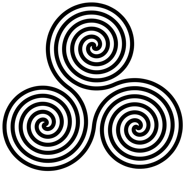 Triple Black White Spirals PNG image