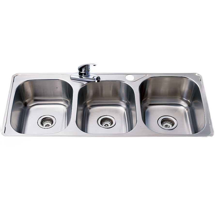 Triple Bowl Kitchen Sink Png Mrn PNG image