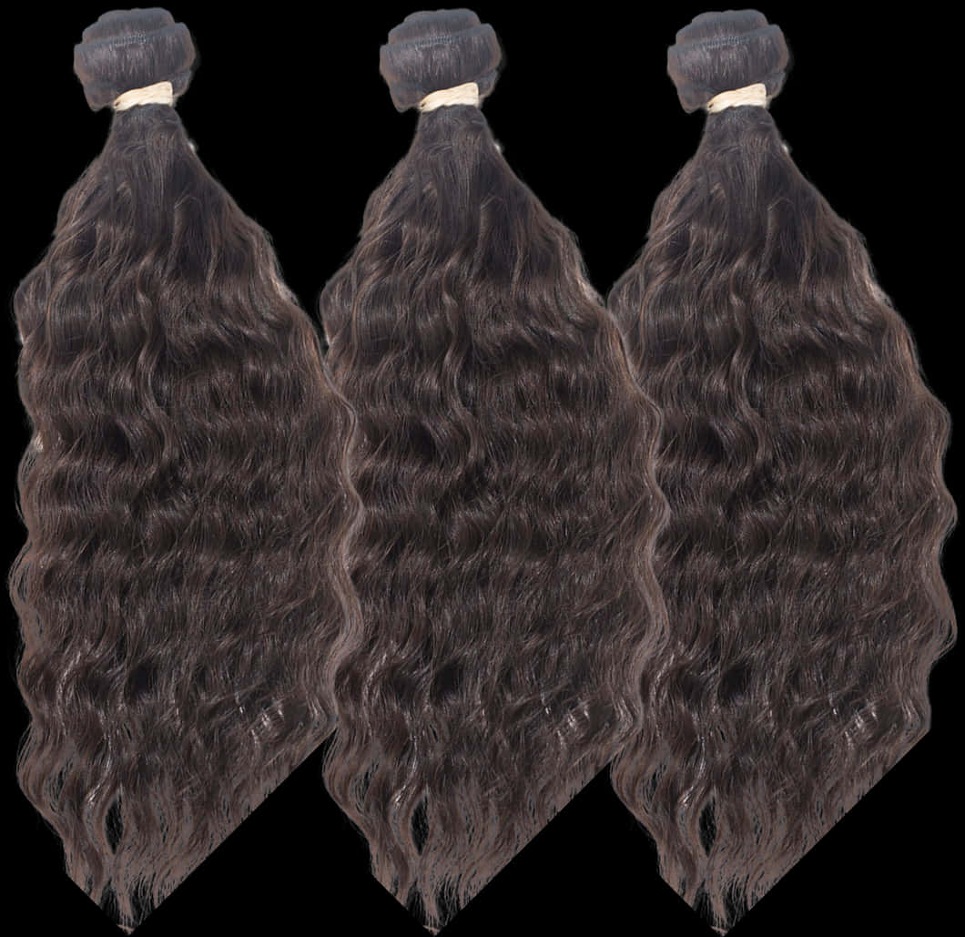 Triple Bundle Wavy Hair Extensions PNG image