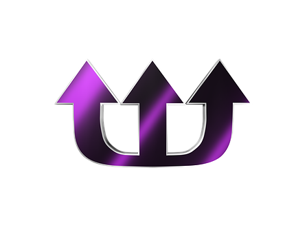 Triple Purple Arrows Graphic PNG image