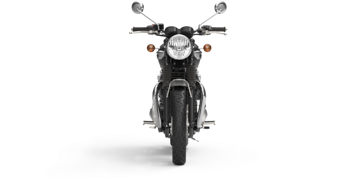 Triumph Motorcycle Front View PNG image