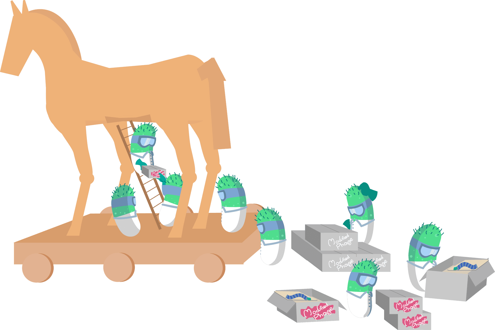 Trojan Horse Bacteria Concept PNG image