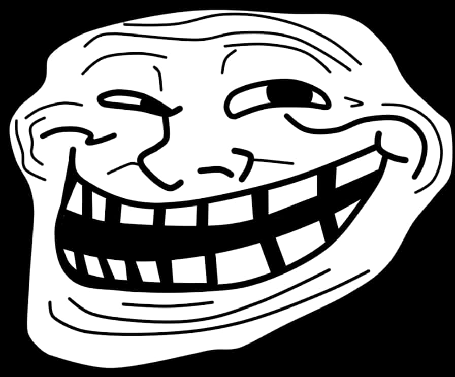 Troll_ Face_ Meme_ Black_and_ White PNG image