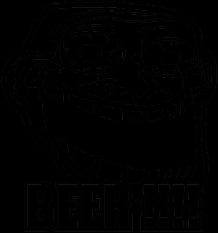 Troll_ Face_ Outline_with_ Text PNG image