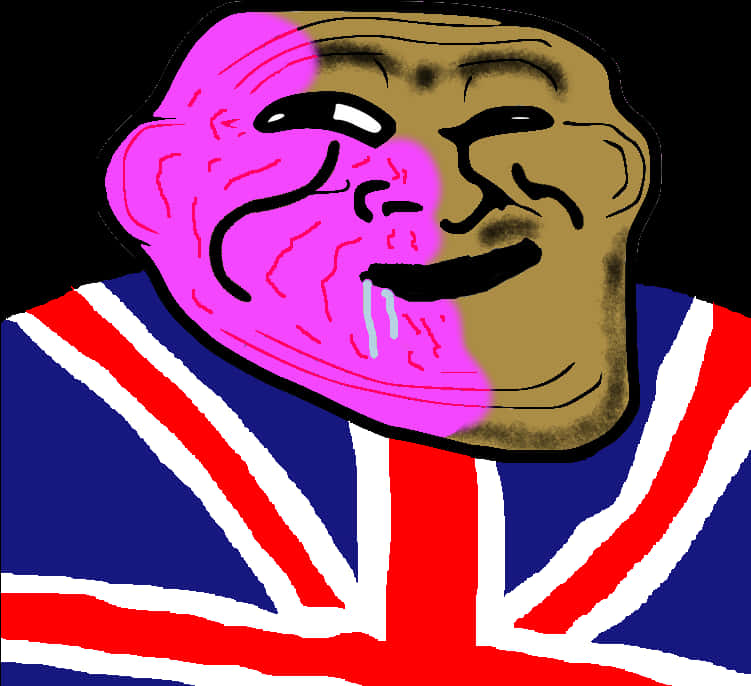 Troll Face U K Flag Shirt PNG image