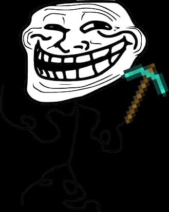 Troll Face With Pickaxe.png PNG image