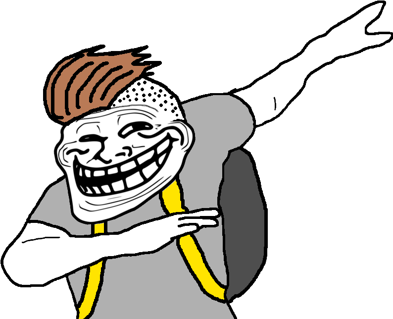 Trollface Meme Dabbing PNG image