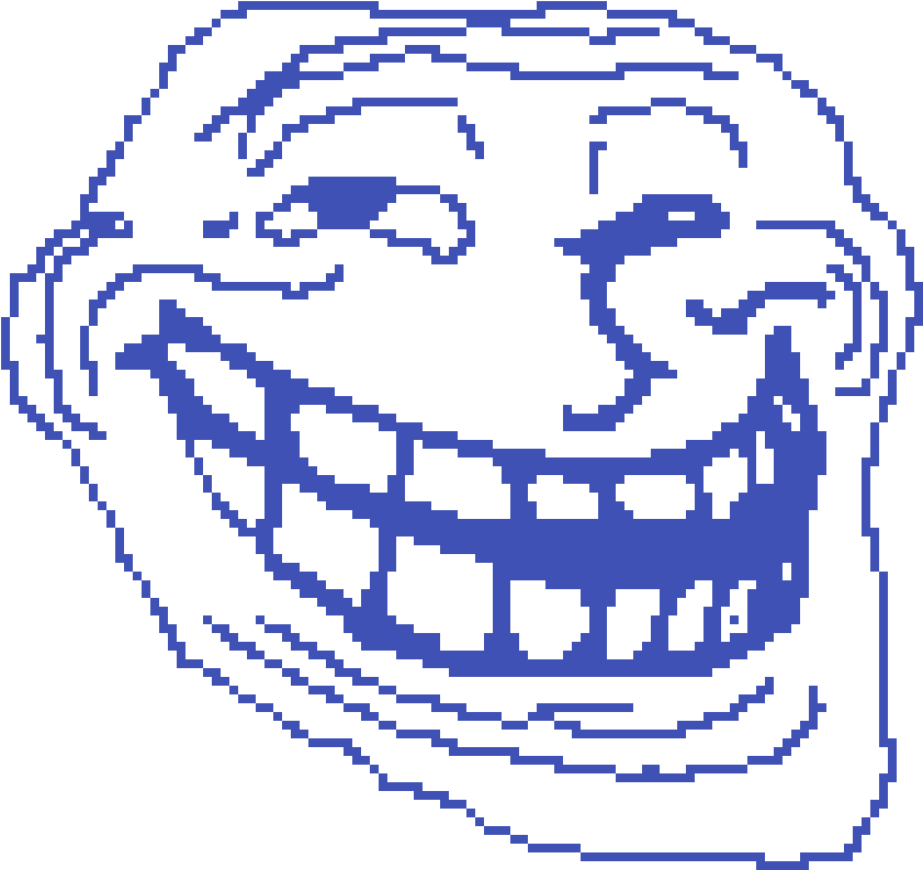 Trollface Meme Outline PNG image