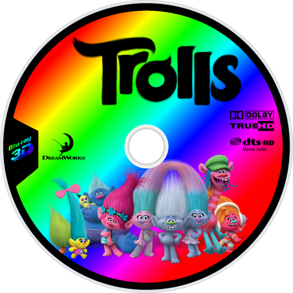 Trolls Movie Blu Ray Disc PNG image