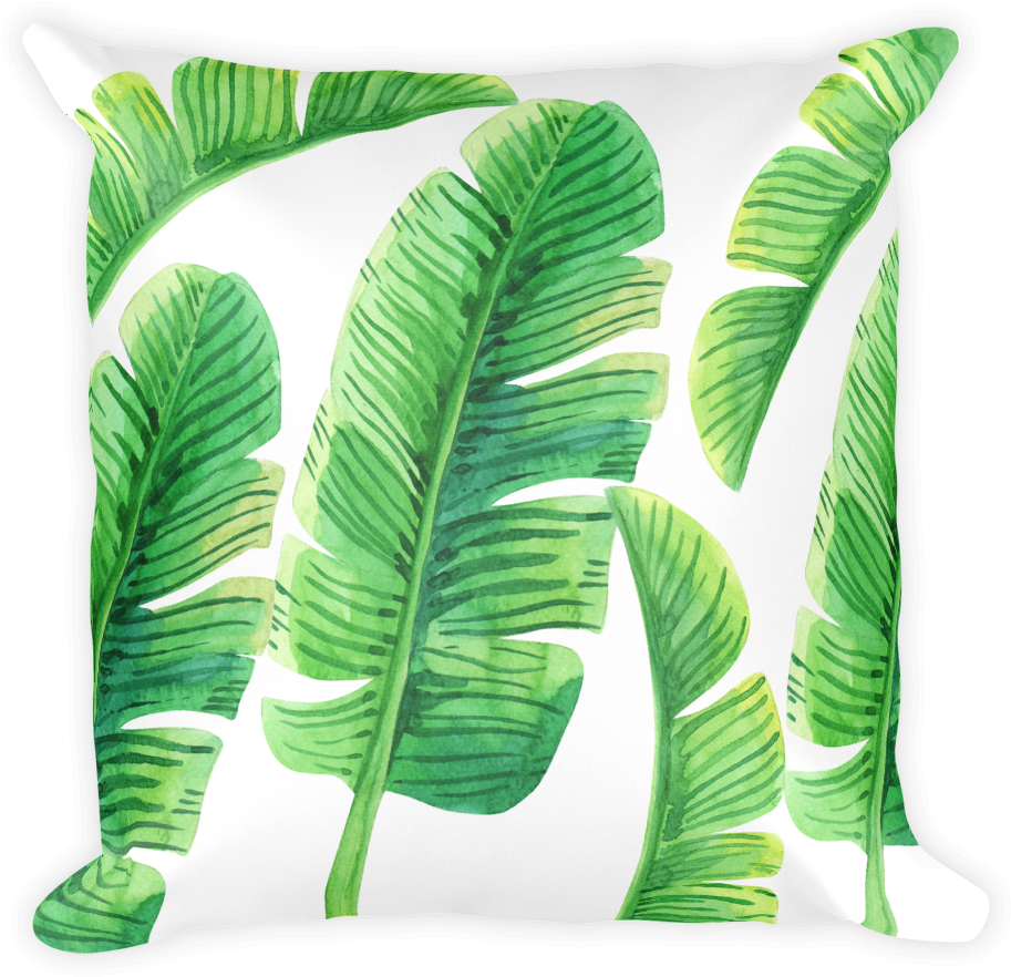 Tropical Banana Leaf Pillow Design PNG image