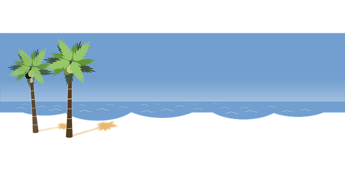 Tropical Beach Silhouette PNG image