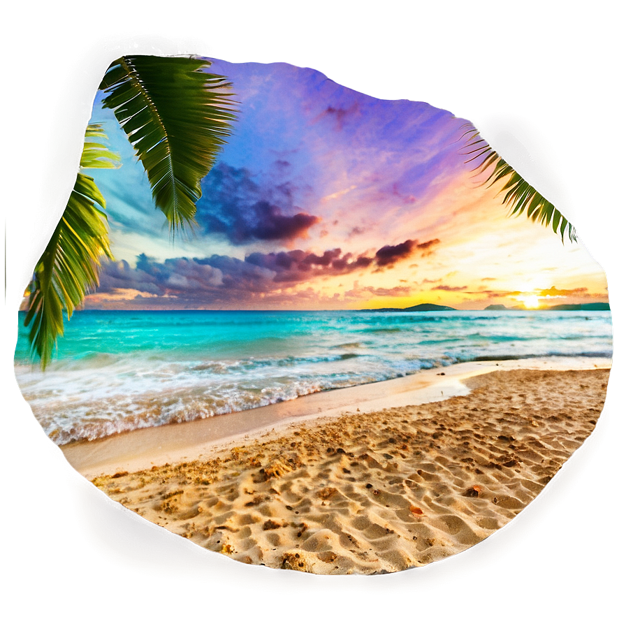 Tropical Beach Sunset Png 85 PNG image