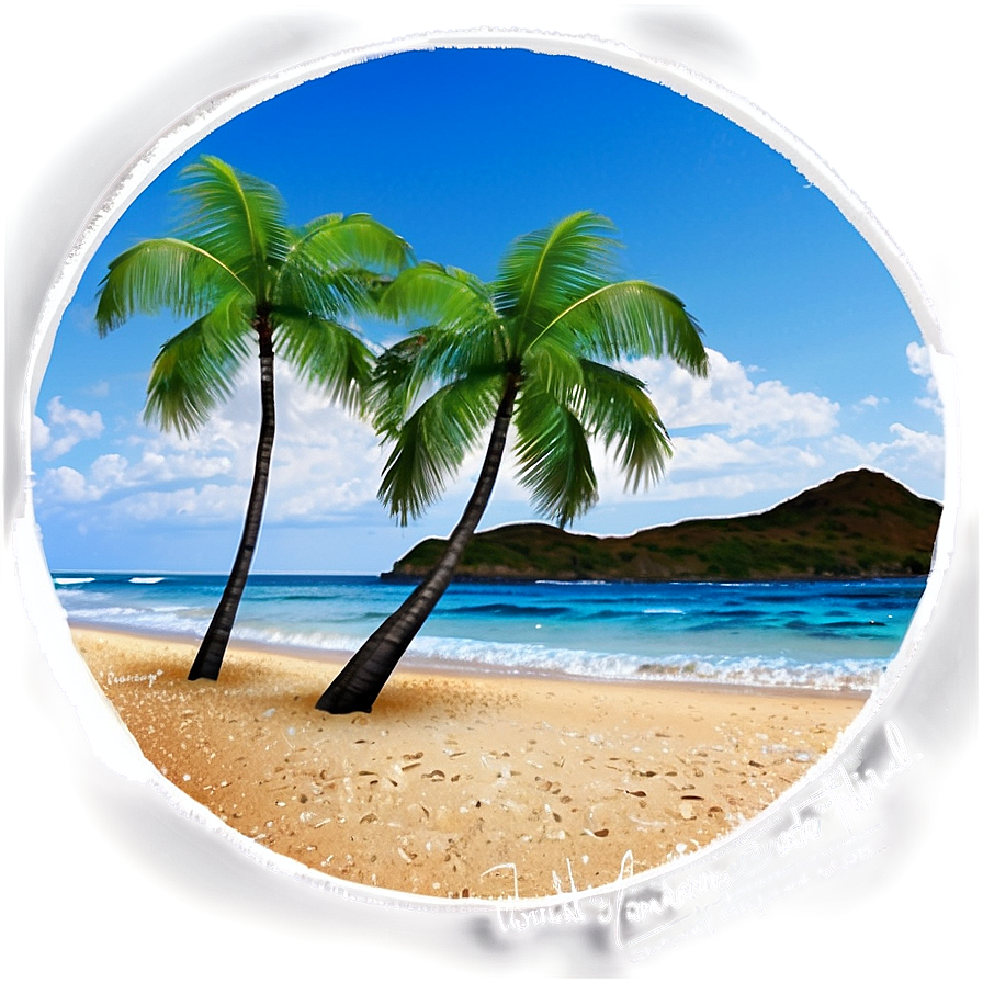 Tropical Beach Sunset Png Fht90 PNG image