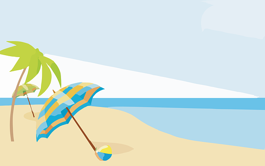 Tropical Beach Vector Illustration PNG image