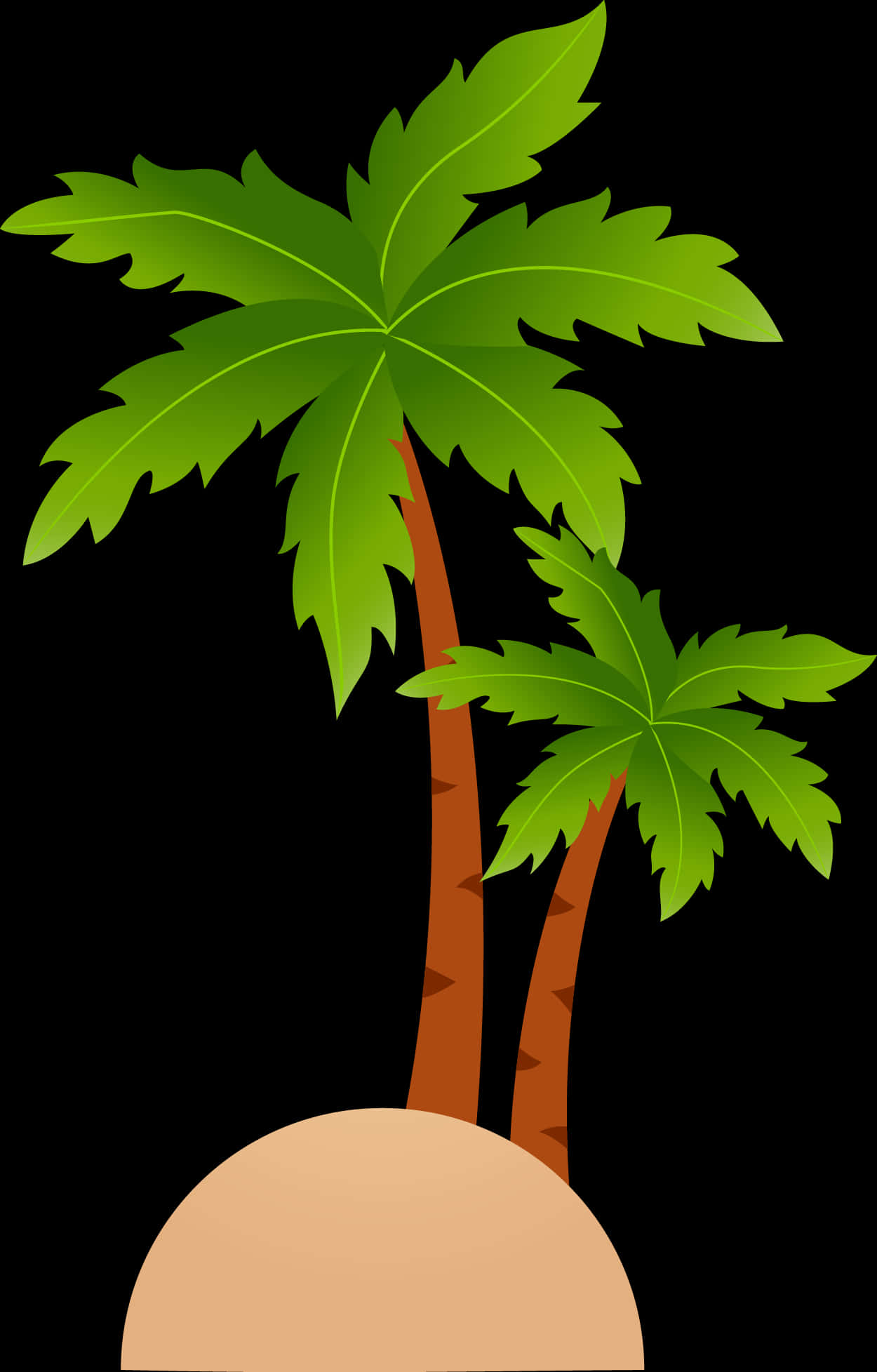 Tropical Coconut Trees Vector PNG image