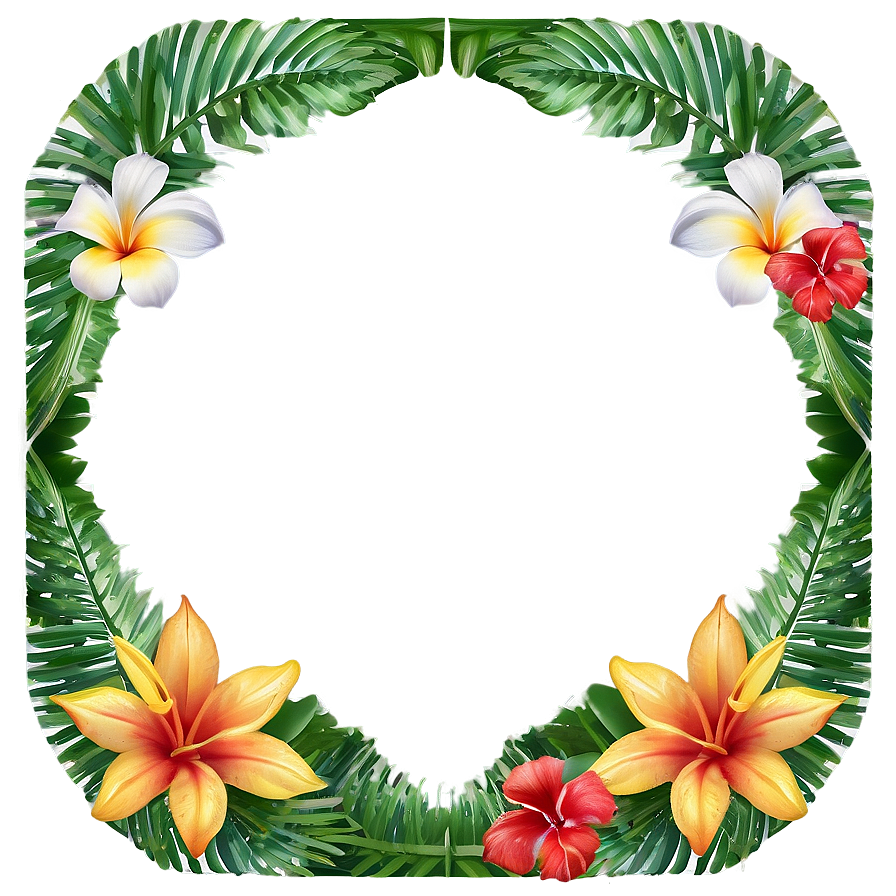 Tropical Flora Frame Png 80 PNG image