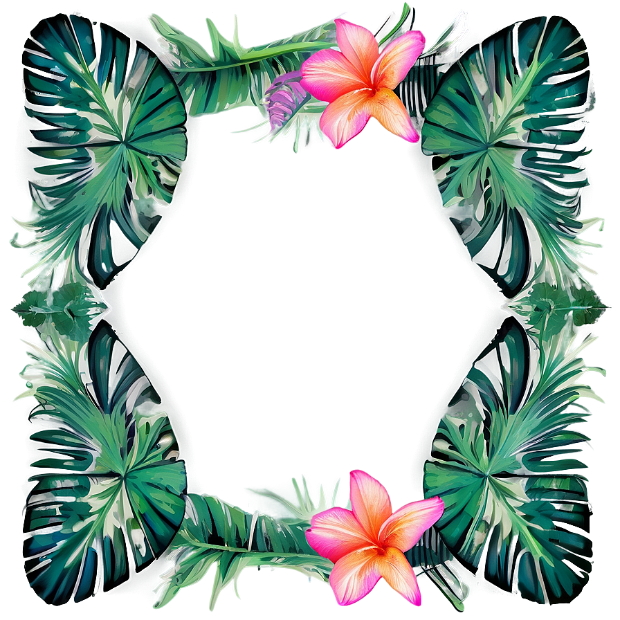 Tropical Flora Frame Png Ypt75 PNG image